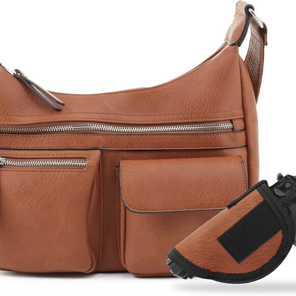 Large Concealed Carry Crossbody Bag For Women Gunbag Shoulder Purse With Detacha